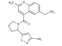 6-ethyl-2-methyl-4-{[2-(3-methyl-5-isoxazolyl)-1-pyrrolidinyl]carbonyl}quinoline