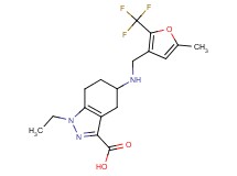 1-ethyl-5-({[5-methyl-2-(trifluoromethyl)-3-furyl]methyl}amino)-4,5,6,7-tetrahydro-1H-indazole-3-carboxylic acid