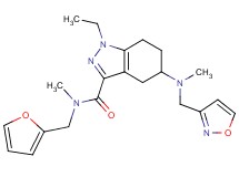 1-ethyl-N-(2-furylmethyl)-5-[(3-isoxazolylmethyl)(methyl)amino]-N-methyl-4,5,6,7-tetrahydro-1H-indazole-3-carboxamide