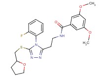 N-(2-{4-(2-fluorophenyl)-5-[(tetrahydro-2-furanylmethyl)thio]-4H-1,2,4-triazol-3-yl}ethyl)-3,5-dimethoxybenzamide