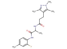 N-(2-fluoro-4-methylphenyl)-2-{[3-(1,3,5-trimethyl-1H-pyrazol-4-yl)propanoyl]amino}propanamide
