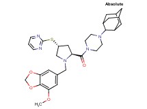 2-({(3R,5S)-5-{[4-(2-adamantyl)-1-piperazinyl]carbonyl}-1-[(7-methoxy-1,3-benzodioxol-5-yl)methyl]-3-pyrrolidinyl}thio)pyrimidine