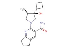 2-[(3R*,4R*)-3-cyclobutyl-3-hydroxy-4-methyl-1-pyrrolidinyl]-6,7-dihydro-5H-cyclopenta[b]pyridine-3-carboxamide