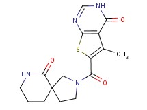 2-[(5-methyl-4-oxo-3,4-dihydrothieno[2,3-d]pyrimidin-6-yl)carbonyl]-2,7-diazaspiro[4.5]decan-6-one