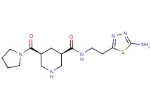 (3R*,5S*)-N-[2-(5-amino-1,3,4-thiadiazol-2-yl)ethyl]-5-(pyrrolidin-1-ylcarbonyl)piperidine-3-carboxamide