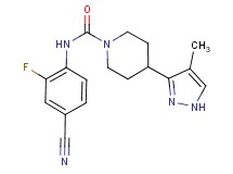 N-(4-cyano-2-fluorophenyl)-4-(4-methyl-1H-pyrazol-3-yl)piperidine-1-carboxamide