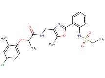 2-(4-chloro-2-methylphenoxy)-N-[(2-{2-[(ethylsulfonyl)amino]phenyl}-5-methyl-1,3-oxazol-4-yl)methyl]propanamide