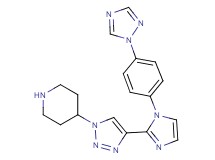 4-(4-{1-[4-(1H-1,2,4-triazol-1-yl)phenyl]-1H-imidazol-2-yl}-1H-1,2,3-triazol-1-yl)piperidine hydrochloride