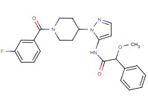 N-{1-[1-(3-fluorobenzoyl)-4-piperidinyl]-1H-pyrazol-5-yl}-2-methoxy-2-phenylacetamide