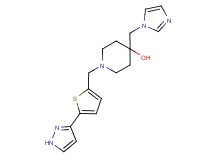 4-(1H-imidazol-1-ylmethyl)-1-{[5-(1H-pyrazol-3-yl)-2-thienyl]methyl}piperidin-4-ol