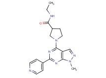 N-ethyl-1-[1-methyl-6-(4-pyridinyl)-1H-pyrazolo[3,4-d]pyrimidin-4-yl]-3-pyrrolidinecarboxamide