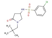 3-chloro-N-[1-(2,2-dimethylpropyl)-5-oxo-3-pyrrolidinyl]benzenesulfonamide