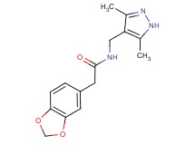 2-(1,3-benzodioxol-5-yl)-N-[(3,5-dimethyl-1H-pyrazol-4-yl)methyl]acetamide