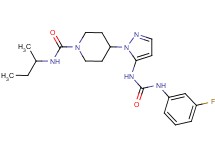 N-(sec-butyl)-4-[5-({[(3-fluorophenyl)amino]carbonyl}amino)-1H-pyrazol-1-yl]-1-piperidinecarboxamide