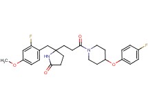 5-(2-fluoro-4-methoxybenzyl)-5-{3-[4-(4-fluorophenoxy)-1-piperidinyl]-3-oxopropyl}-2-pyrrolidinone