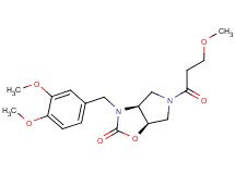 (3aS*,6aR*)-3-(3,4-dimethoxybenzyl)-5-(3-methoxypropanoyl)hexahydro-2H-pyrrolo[3,4-d][1,3]oxazol-2-one