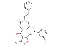 4-[(3,5-dimethyl-4-isoxazolyl)carbonyl]-6-[(3-fluorobenzyl)oxy]-1-(2-phenylethyl)-1,4-diazepan-2-one
