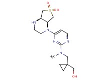 (1-{[{4-[(4aR*,7aS*)-6,6-dioxidohexahydrothieno[3,4-b]pyrazin-1(2H)-yl]pyrimidin-2-yl}(methyl)amino]methyl}cyclopropyl)methanol