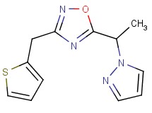 5-[1-(1H-pyrazol-1-yl)ethyl]-3-(2-thienylmethyl)-1,2,4-oxadiazole