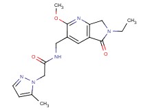 N-[(6-ethyl-2-methoxy-5-oxo-6,7-dihydro-5H-pyrrolo[3,4-b]pyridin-3-yl)methyl]-2-(5-methyl-1H-pyrazol-1-yl)acetamide