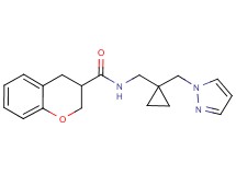 N-{[1-(1H-pyrazol-1-ylmethyl)cyclopropyl]methyl}chromane-3-carboxamide