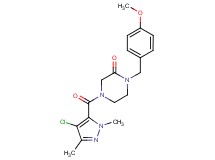 4-[(4-chloro-1,3-dimethyl-1H-pyrazol-5-yl)carbonyl]-1-(4-methoxybenzyl)-2-piperazinone