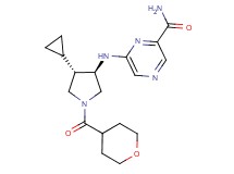 6-{[(3R*,4S*)-4-cyclopropyl-1-(tetrahydro-2H-pyran-4-ylcarbonyl)-3-pyrrolidinyl]amino}-2-pyrazinecarboxamide