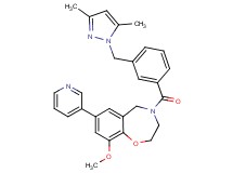 4-{3-[(3,5-dimethyl-1H-pyrazol-1-yl)methyl]benzoyl}-9-methoxy-7-(3-pyridinyl)-2,3,4,5-tetrahydro-1,4-benzoxazepine