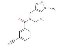 3-cyano-N-ethyl-N-[(1-methyl-1H-pyrazol-4-yl)methyl]benzamide