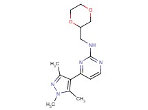N-(1,4-dioxan-2-ylmethyl)-4-(1,3,5-trimethyl-1H-pyrazol-4-yl)pyrimidin-2-amine