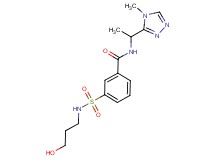 3-{[(3-hydroxypropyl)amino]sulfonyl}-N-[1-(4-methyl-4H-1,2,4-triazol-3-yl)ethyl]benzamide