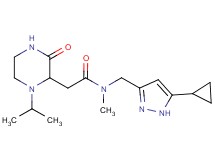 N-[(5-cyclopropyl-1H-pyrazol-3-yl)methyl]-2-(1-isopropyl-3-oxo-2-piperazinyl)-N-methylacetamide