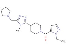 1-[(1-ethyl-1H-pyrazol-5-yl)carbonyl]-4-[4-methyl-5-(pyrrolidin-1-ylmethyl)-4H-1,2,4-triazol-3-yl]piperidine