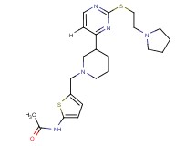 N-(5-{[3-(2-{[2-(1-pyrrolidinyl)ethyl]thio}-4-pyrimidinyl)-1-piperidinyl]methyl}-2-thienyl)acetamide