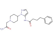 N-{1-[1-(2-amino-2-oxoethyl)piperidin-4-yl]-1H-pyrazol-5-yl}-4-phenylbutanamide