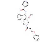 N-[(2R*,3R*)-2-methoxy-1'-(3-phenoxypropanoyl)-2,3-dihydrospiro[indene-1,4'-piperidin]-3-yl]isonicotinamide