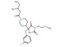 5-(3-fluorobenzyl)-3-(2-methoxyethyl)-5-[1-(3-methylpentanoyl)-4-piperidinyl]-2,4-imidazolidinedione