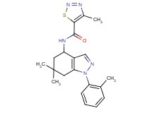 N-[6,6-dimethyl-1-(2-methylphenyl)-4,5,6,7-tetrahydro-1H-indazol-4-yl]-4-methyl-1,2,3-thiadiazole-5-carboxamide