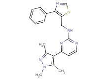 N-[(4-phenyl-1,3-thiazol-5-yl)methyl]-4-(1,3,5-trimethyl-1H-pyrazol-4-yl)pyrimidin-2-amine