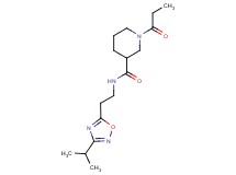 N-[2-(3-isopropyl-1,2,4-oxadiazol-5-yl)ethyl]-1-propionyl-3-piperidinecarboxamide