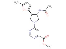 methyl 6-[(3S*,4R*)-3-(acetylamino)-4-(5-methyl-2-furyl)-1-pyrrolidinyl]-4-pyrimidinecarboxylate