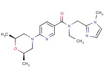 6-[(2R*,6S*)-2,6-dimethyl-4-morpholinyl]-N-ethyl-N-[(1-methyl-1H-imidazol-2-yl)methyl]nicotinamide