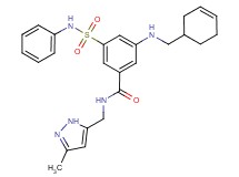 3-(anilinosulfonyl)-5-[(3-cyclohexen-1-ylmethyl)amino]-N-[(3-methyl-1H-pyrazol-5-yl)methyl]benzamide
