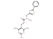 3-(2-hydroxy-4,6-dimethyl-5-pyrimidinyl)-N-methyl-N-[(2-phenyl-1,3-thiazol-4-yl)methyl]propanamide