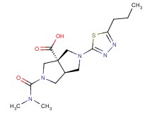 (3aR*,6aR*)-2-[(dimethylamino)carbonyl]-5-(5-propyl-1,3,4-thiadiazol-2-yl)hexahydropyrrolo[3,4-c]pyrrole-3a(1H)-carboxylic acid