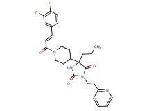 5-{1-[(2E)-3-(3,4-difluorophenyl)-2-propenoyl]-4-piperidinyl}-5-propyl-3-[2-(2-pyridinyl)ethyl]-2,4-imidazolidinedione