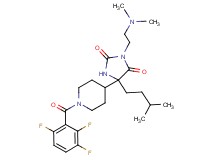3-[2-(dimethylamino)ethyl]-5-(3-methylbutyl)-5-[1-(2,3,6-trifluorobenzoyl)-4-piperidinyl]-2,4-imidazolidinedione