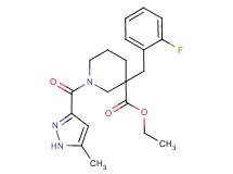 ethyl 3-(2-fluorobenzyl)-1-[(5-methyl-1H-pyrazol-3-yl)carbonyl]-3-piperidinecarboxylate