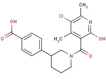 4-{1-[(5-chloro-2-hydroxy-4,6-dimethyl-3-pyridinyl)carbonyl]-3-piperidinyl}benzoic acid