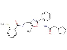 N-[(2-{2-[(cyclopentylacetyl)amino]phenyl}-5-methyl-1,3-oxazol-4-yl)methyl]-2-(methylthio)benzamide